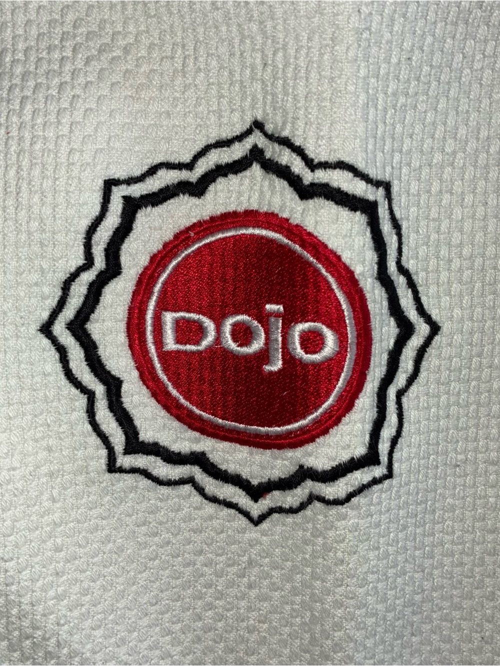 Fuji Judo Dojo White Gi with Black Kanji and Red Logo Patches - Picture 8 of 10